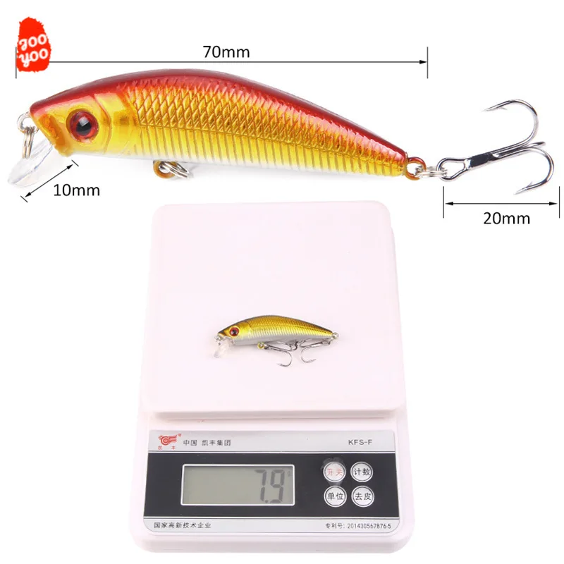 Señuelo de pesca Minnow, 7,9g, 7cm, Crankbait Wobbler Topwater, cebo Artificial de plástico duro para trucha de mar, Zander, aparejos de pesca, 1 ud. - imagen 5