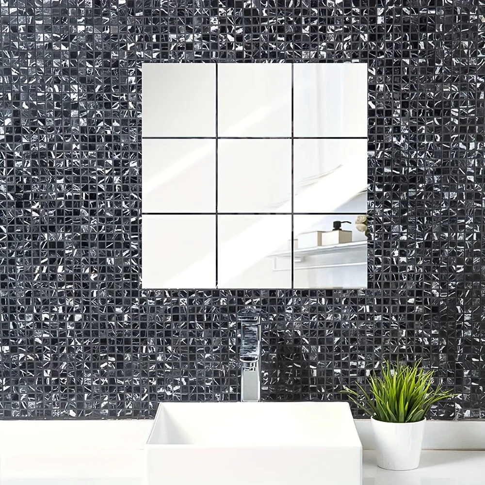 Espejo adhesivo para baño – lámina acrílica autoadhesiva decorativa