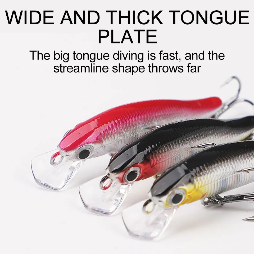 Señuelo de Pesca de pececillos que se hunde, 5,5 cm, 4g, anzuelo duro 3D, Wobblers, Crankbait Artificial, aparejos de Pesca de carpa - imagen 2