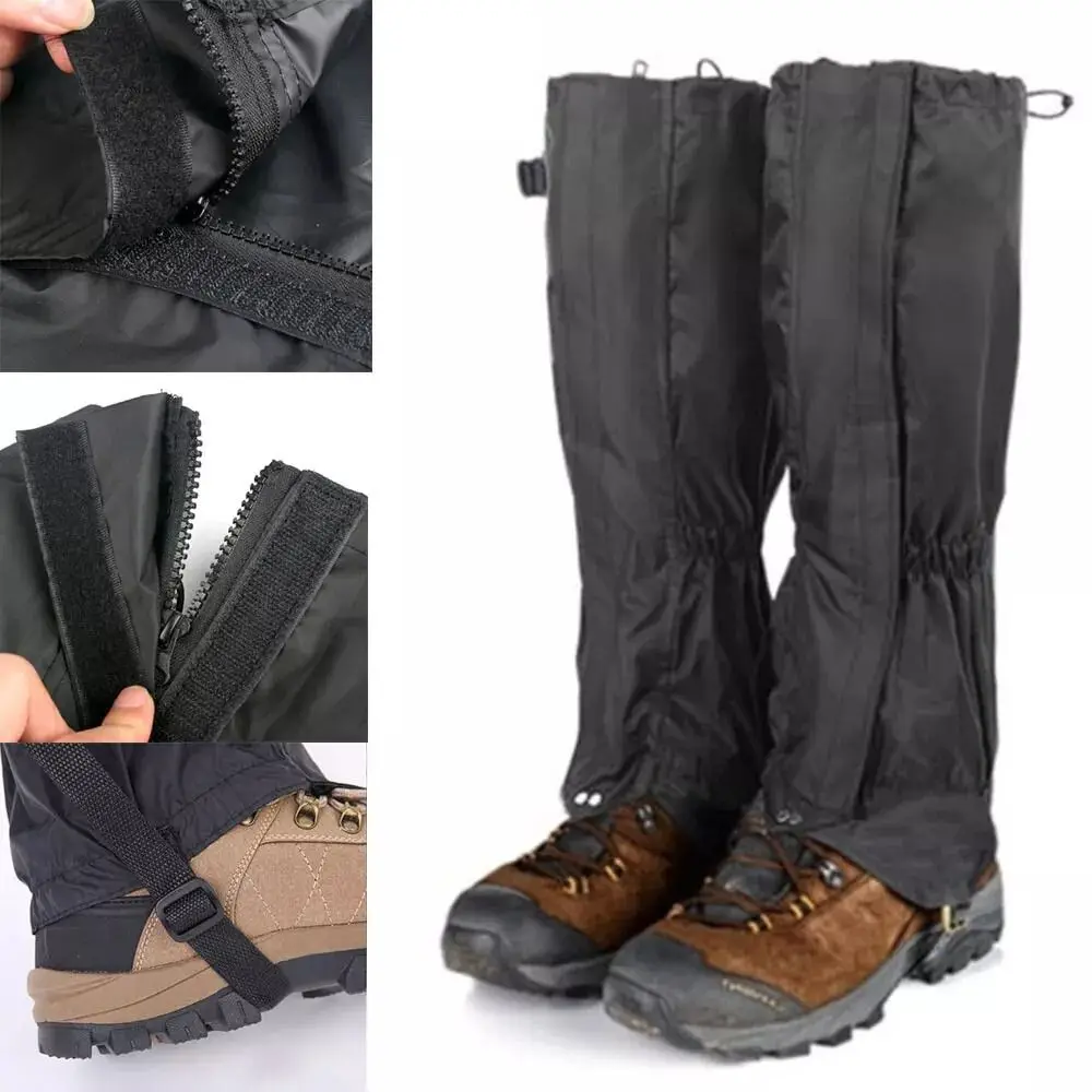 Polainas impermeables para acampar y senderismo, botas negras transpirables para caminar, botas de nieve con cremallera para exteriores, aventuras al aire libre - imagen 5
