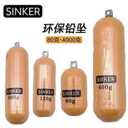 Plomo de hundimiento rápido para pesca en barco de mar, plomo de peso de acero al manganeso de 80-4000G, plomo inferior anticolgante con anillos de conexión