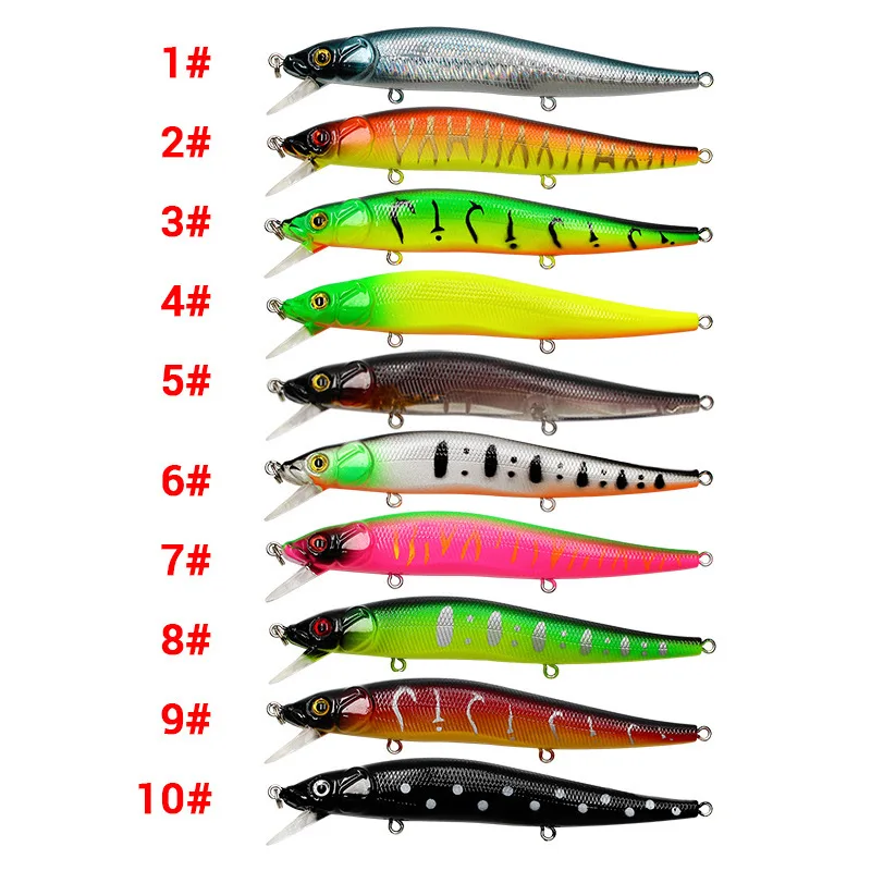 Señuelos de Pesca de 11,5 cm, 14g, Minnow, ojos 3D, Isca duro, Artificial, Wobbler, Crankbait, accesorios de aparejos de pesca de carpa - imagen 5
