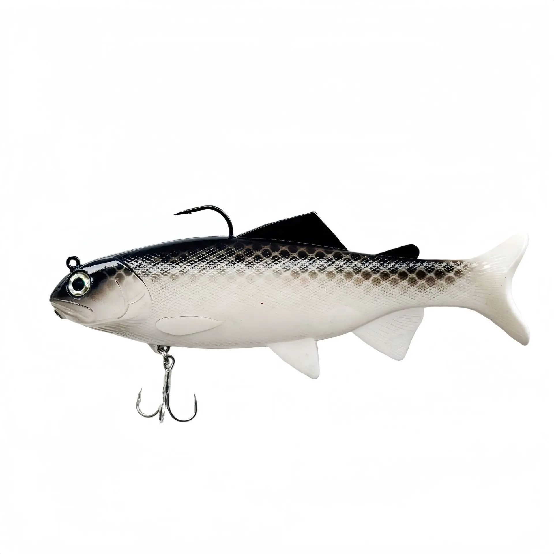 Señuelos de pesca de PVC con cabeza de trucha, cebos artificiales para natación, cola en T, señuelos blandos de silicona, Swimbait Wobblers, 20cm/130G - imagen 4