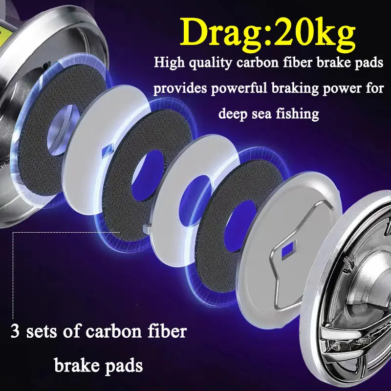 Carrete de pesca giratorio 2000/3000/4000/5000/6000 arrastre alto agua salada bobinas de Metal inoxidable serie rueda giratoria de mano izquierda/derecha - imagen 4