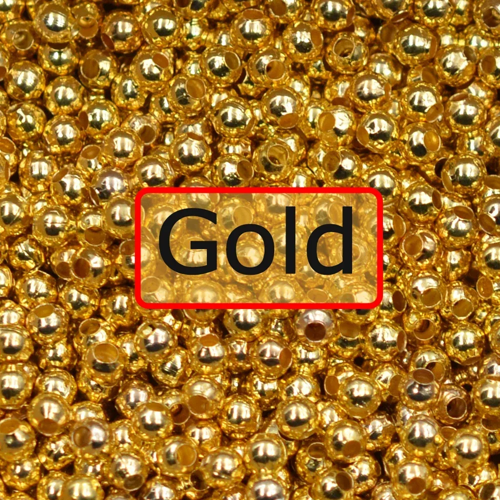 MNFT 500 Uds 3,2mm/4,0mm moscas de pesca cabeza de ninfa cuentas de hierro Material de atado de moscas dorado y plateado - imagen 4