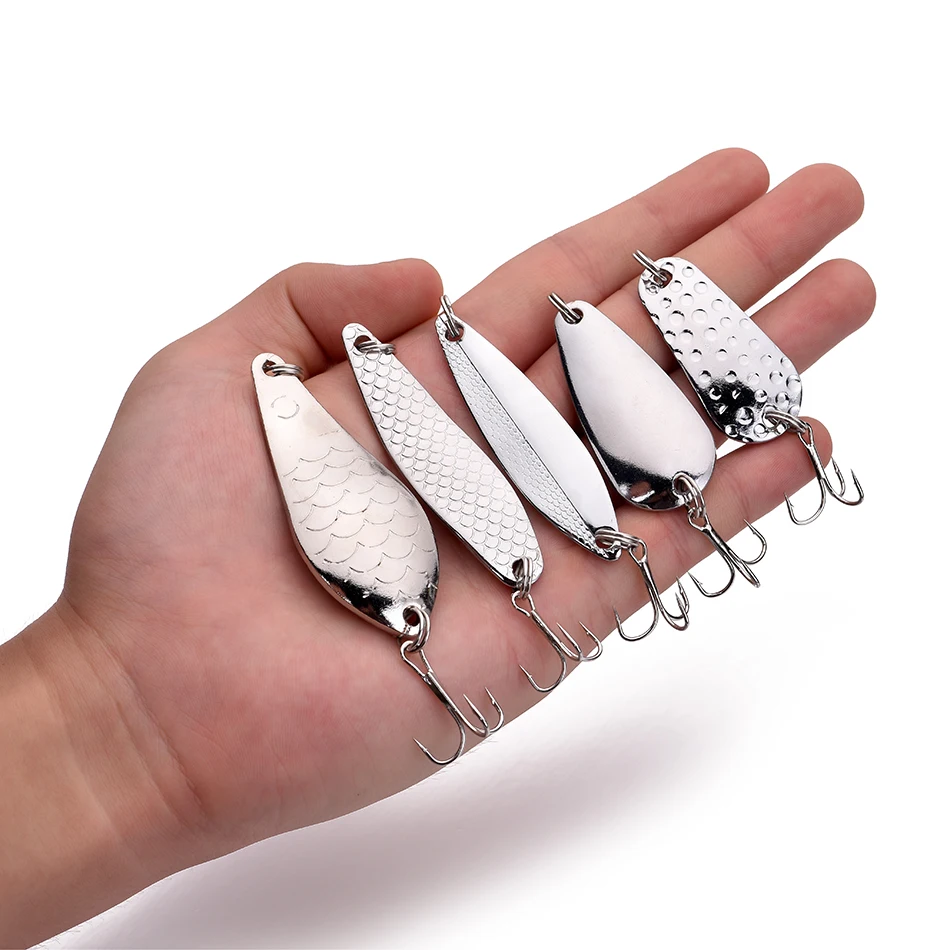 NEOPLUS-señuelo de pesca giratorio de Metal, 10g, 14g, 16,5g, 20g, cebos duros, lentejuelas plateadas, anzuelo triple - imagen 2