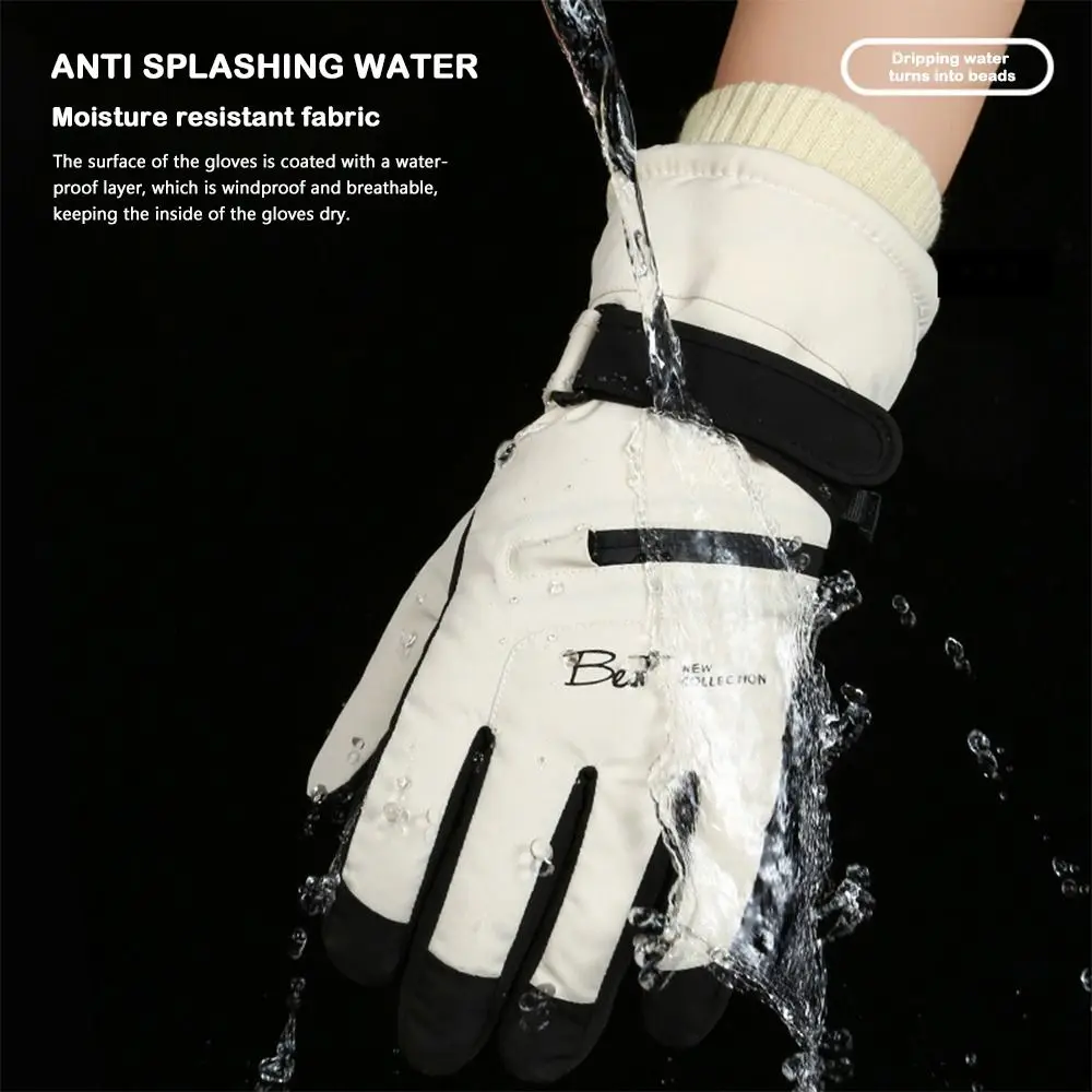 Windproof Skiing Gloves for Men Sports Cycling Motocycle Full Palm Plush Gloves Touch-screen Thickened Snowboard Gloves Winter - imagen 3