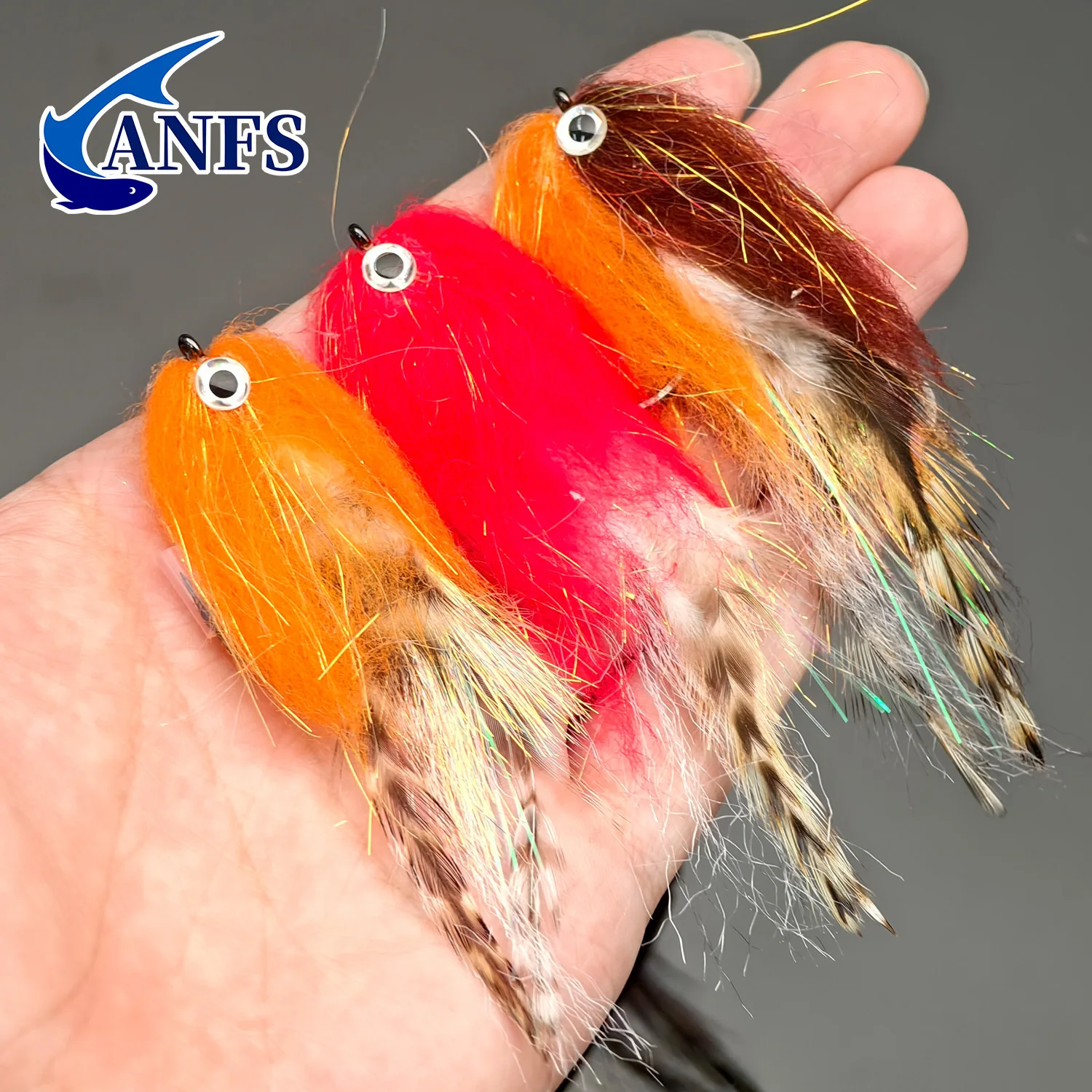 ANFS 3 moscas serpentinas con caja de almacenamiento-cambiador de juego, señuelos de moscas grandes, cebo realista para pescar peces grandes - imagen 5