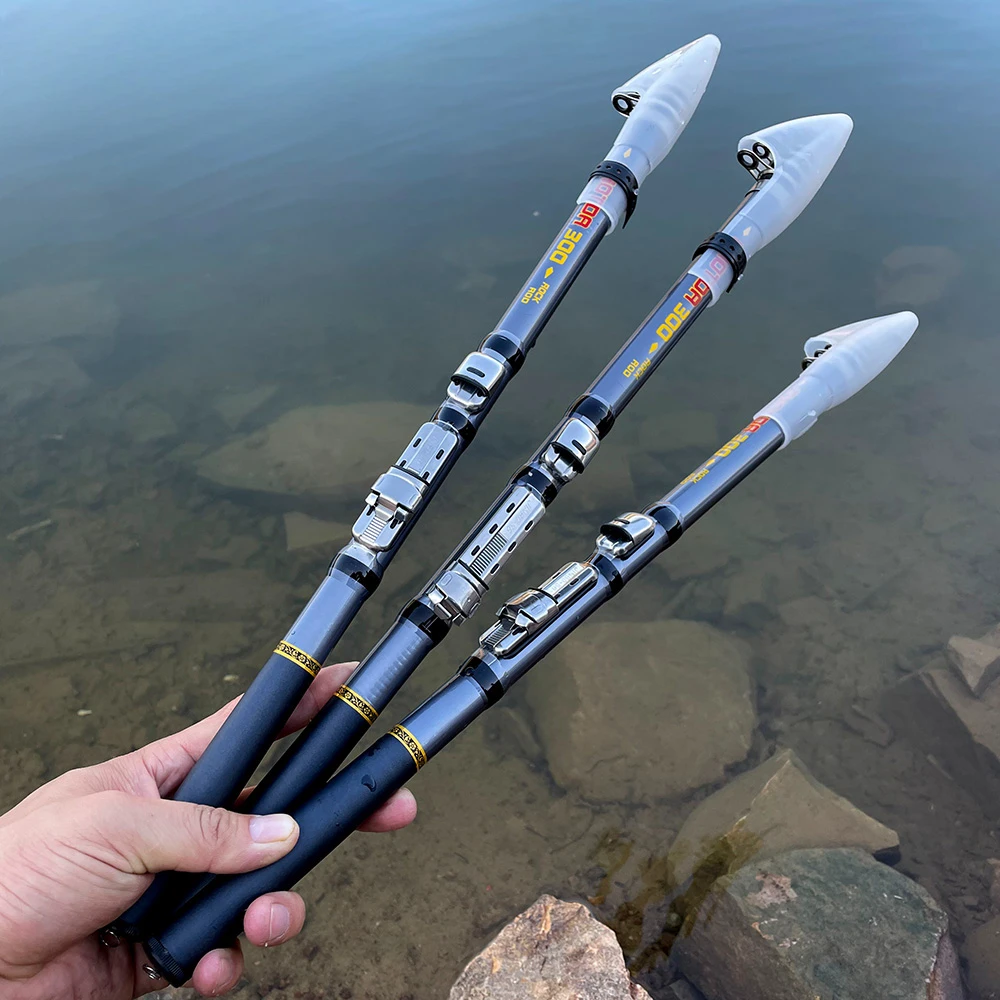 Caña de pescar telescópica de fibra de carbono, alimentador de Surf, giratoria, portátil, alta calidad, 1,5 m, 2,1 m, 3m - imagen 4