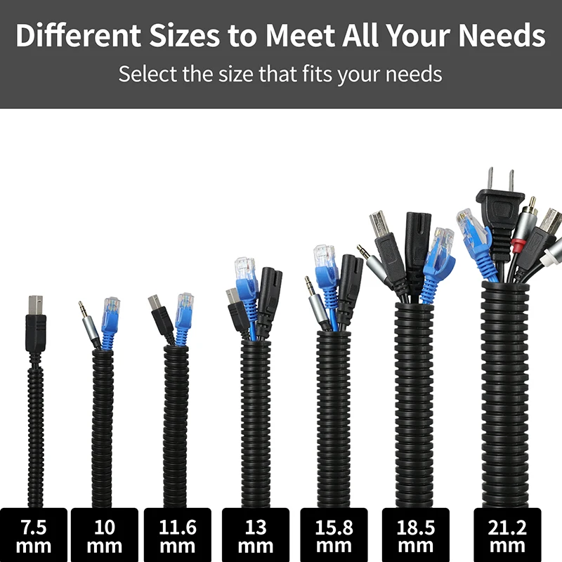 Tubo corrugado aislado PP 1‑10 m – Enhebrado de cables y protección de mallas