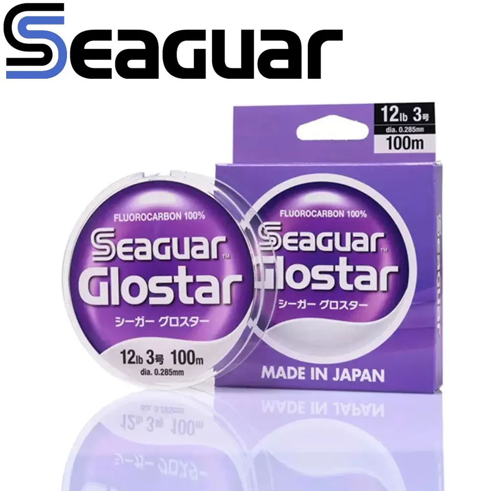 Línea Seaguar mostrando su diseño de GLOSTAR y fluorocarbono para pesca efectiva