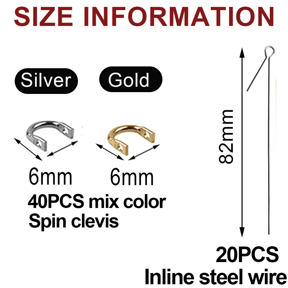 72 Uds. Cuchillas giratorias de pesca, horquillas giratorias, alambre de acero en línea para Spinner de salmón, cuchillas giratorias, aparejos dorados, señuelo para lubina, pesca - imagen 2