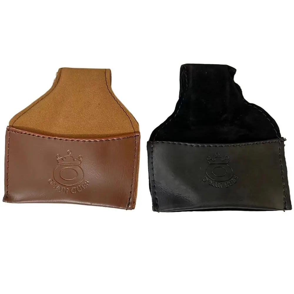 Nuevo Soporte de tiza de cuero PU, funda negra para accesorios de billar con Clip y Clip, soporte para tiza de piel sintética, billar - imagen 2