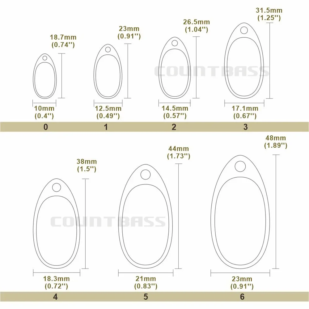 COUNTBASS 10 Uds tamaño 0-6 Color pintado en hojas giratorias francesas Señuelos de pesca personalizados aparejos artesanales - imagen 4