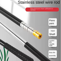 Caña retráctil 2025 de fácil instalación, posicionamiento de acero inoxidable, herramienta de pesca telescópica de 5 secciones