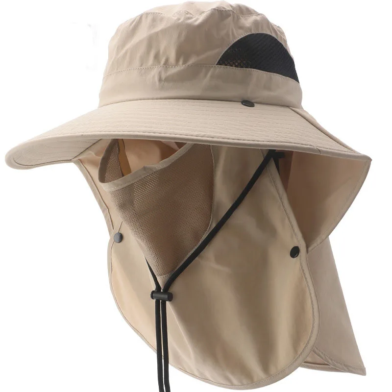 WEIHE sombreros protección UV gorra de pesca para caza al aire libre para hombres mujeres senderismo Camping visera sombrero de cubo sombrero de pescador con solapa para el cuello