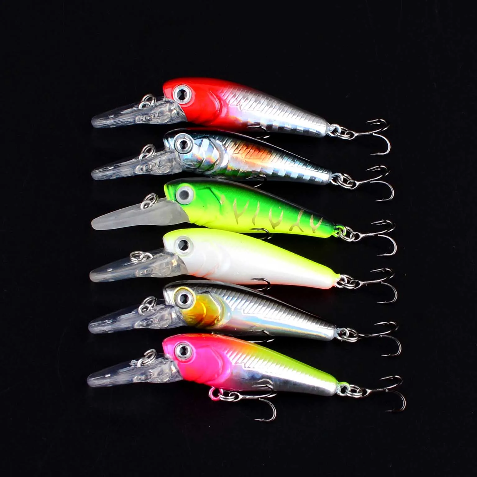6 uds Mini Minnow Señuelos de Pesca Wobblers cebo duro de plástico Artificial Crankbait Jerkbait Pesca aparejos de lubina - imagen 2