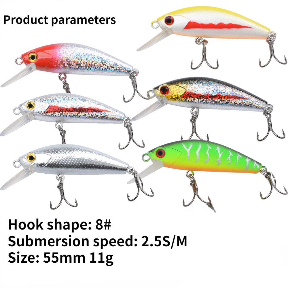 Señuelo de Pesca de pececillo que se hunde, cebo duro Artificial, Wobblers para Lucio, lubina, trucha, Jerkbait, equipo de plástico Swimbait, 55mm, 11g - imagen 2