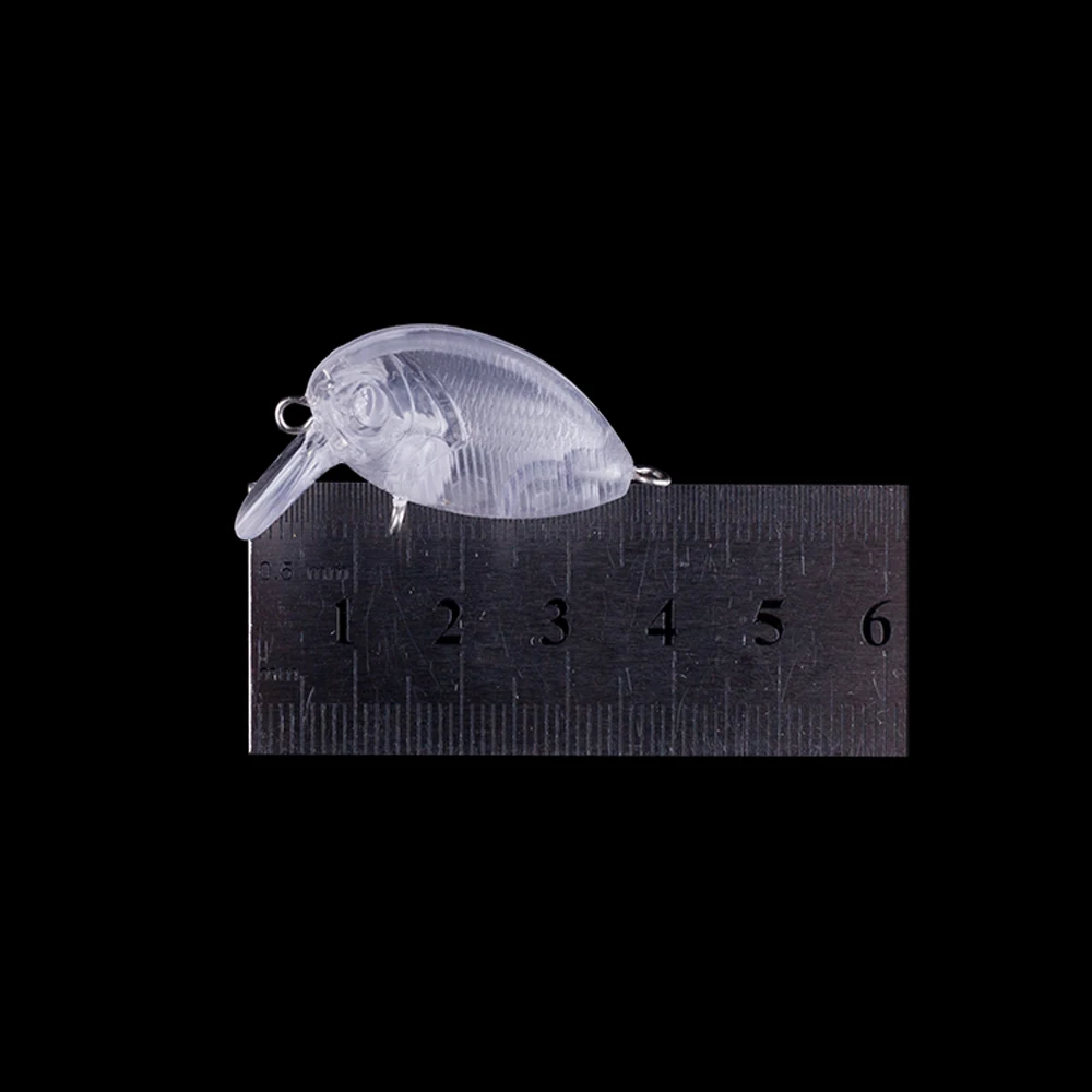 Hanlin-Señuelos de Pesca artificiales sin pintar, cebos de plástico duro, cuerpo transparente, Mini Crankbait, accesorios en blanco, 10/20 piezas, 4CM/3G - imagen 2