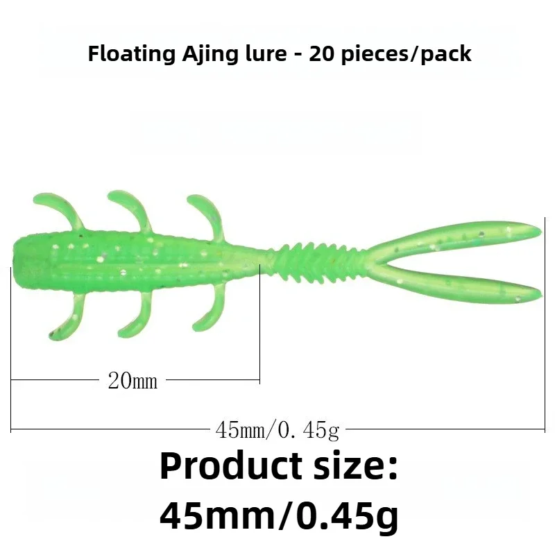 MUKUN 20 piezas TPE Mini gusano suave Señuelos de Pesca Jig Wobblers 0,45g/45mm cebos artificiales de silicona lubina carpa Pesca aparejos de Pesca - imagen 5