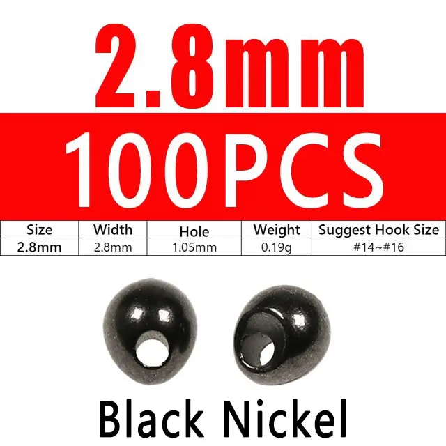 100PCS 2.8mm Black