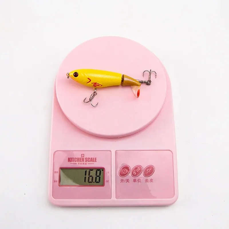 Señuelos de Pesca Whopper Plopper 5 uds 17g Plopper Topwater con cola giratoria cebo Artificial duro Crankbait Wobblers aparejos de Pesca - imagen 5