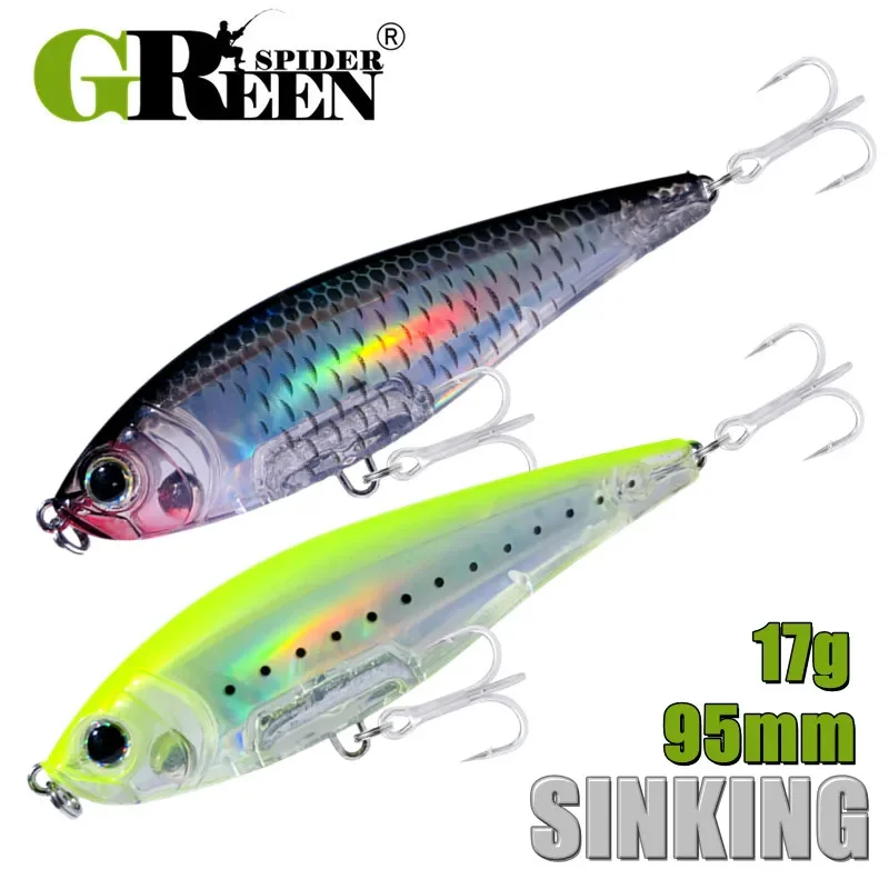 Señuelo 3D Wobblers de 95 mm y 17 g para trucha en agua salada