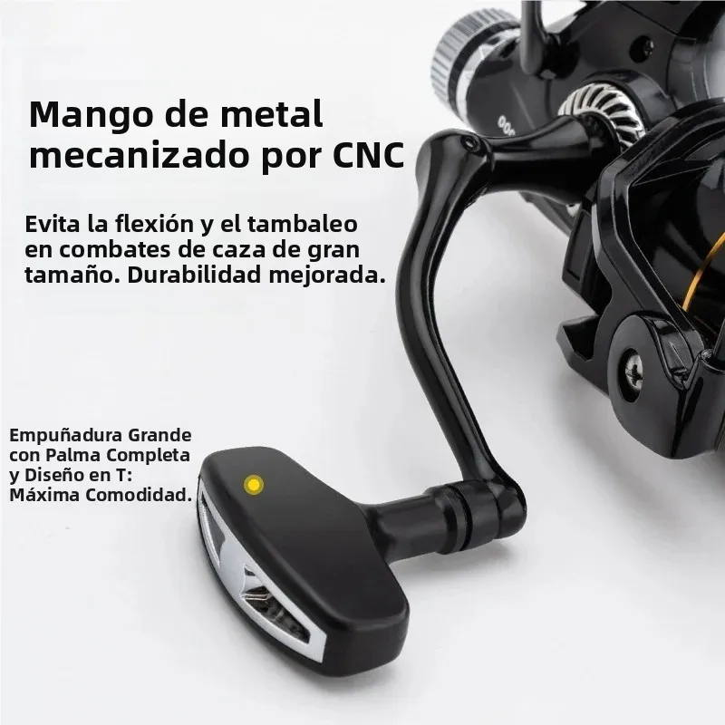 Huidiao carrete giratorio de doble arrastre 4 + 1BB Zero Play carrete de pesca con detección de mordeduras ultrasensible resistente a la corrosión para agua salada - imagen 5