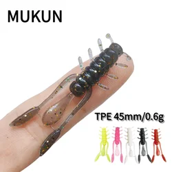 10 Uds TPE Mini gusano suave Señuelos de Pesca Jig Wobblers 0,6g/45mm cebos artificiales de silicona lubina carpa Pesca aparejos de Pesca