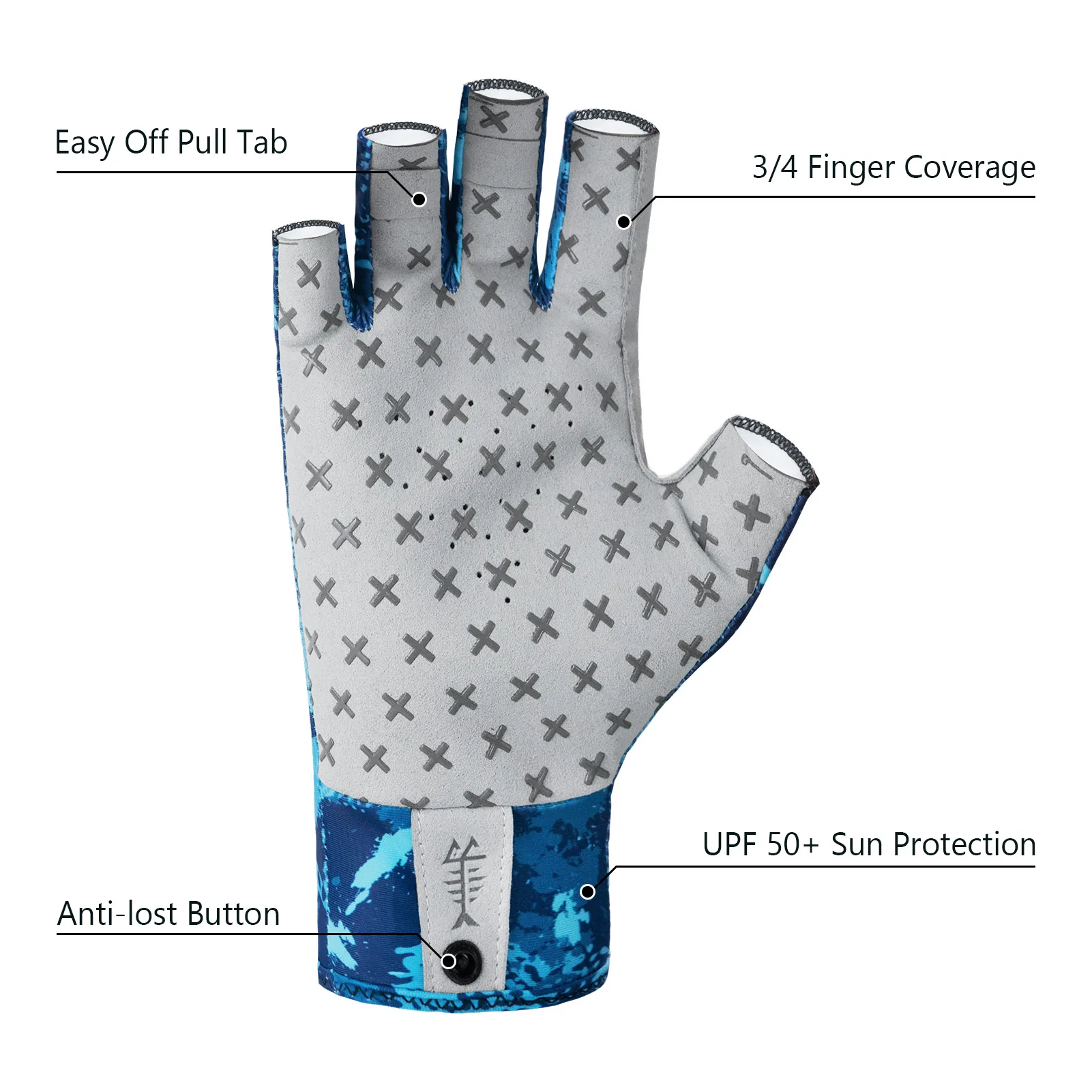 BASSDASH-guantes de silicona antideslizantes para hombre y mujer, manoplas transpirables para pesca, ciclismo, correr, 3/4 dedos, UPF 50 + - imagen 2