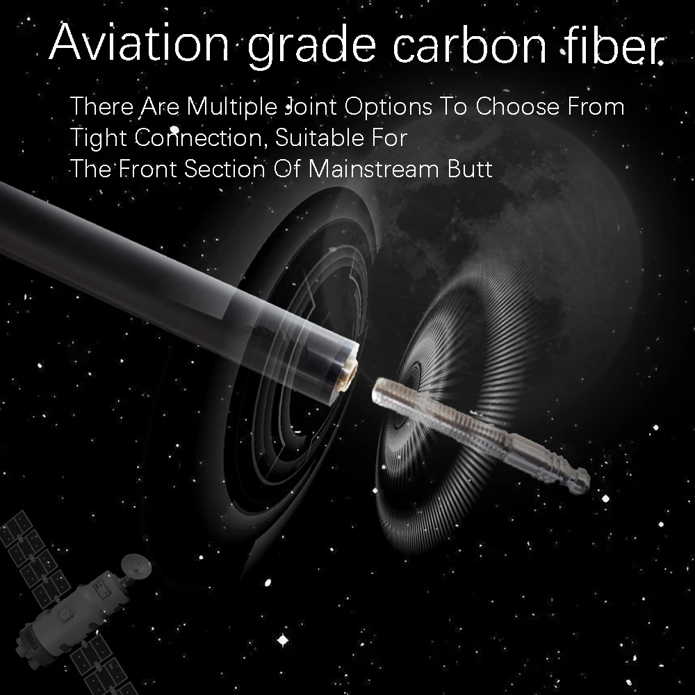Taco de billar con eje de fibra de carbono, personalizado, directo de fábrica, OEM, tecnología negra personalizada, accesorios para tacos de billar - imagen 4