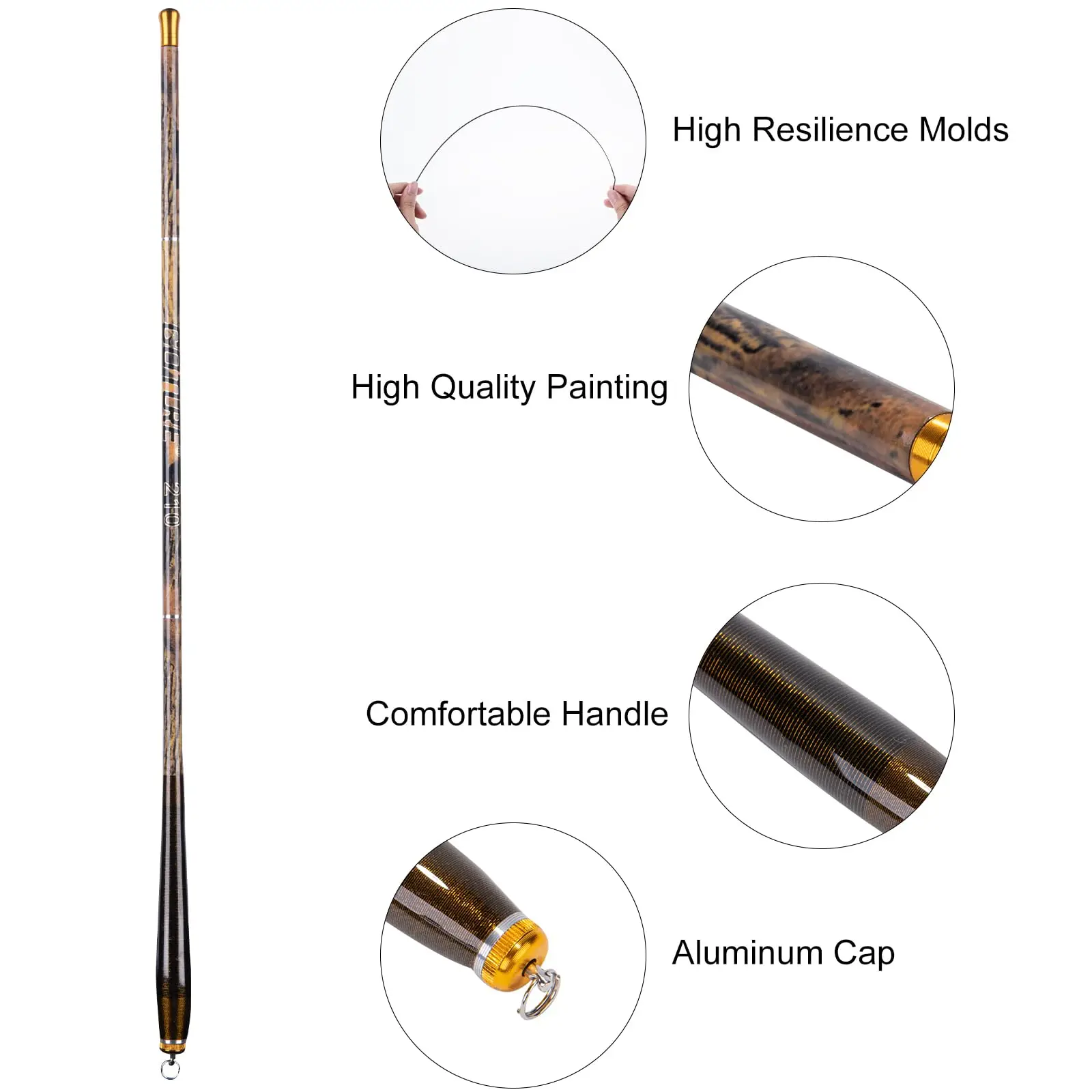 Goture-caña de pescar telescópica ultraligera, alimentador de carpa portátil, aparejo de fibra de carbono, 1,6 M-6,3 M - imagen 3