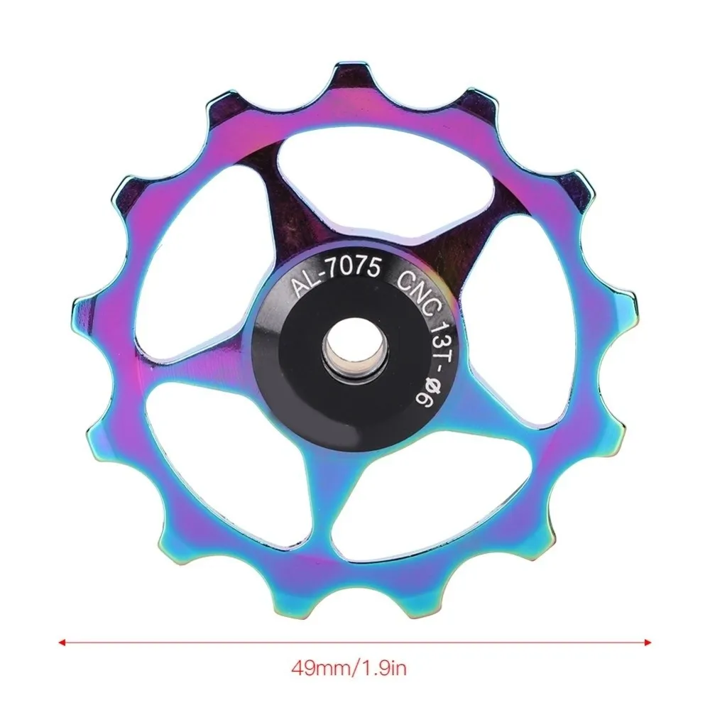 Polea de cambio trasera de aleación de aluminio, polea de rodamiento colorida 11T/13T, polea guía de alto rendimiento, accesorio para ciclismo - imagen 3