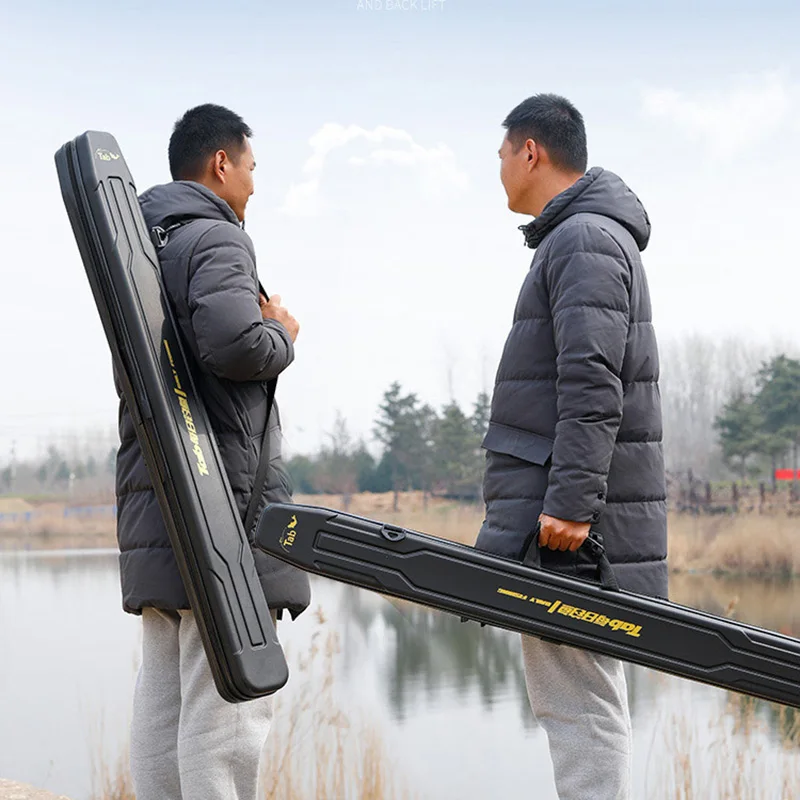 Bolsa de caña de pescar de carcasa dura de 125CM, bolsa de equipo de pesca impermeable a prueba de golpes, ABS + PC, gruesa de alta capacidad con bolsillo para paraguas - imagen 2