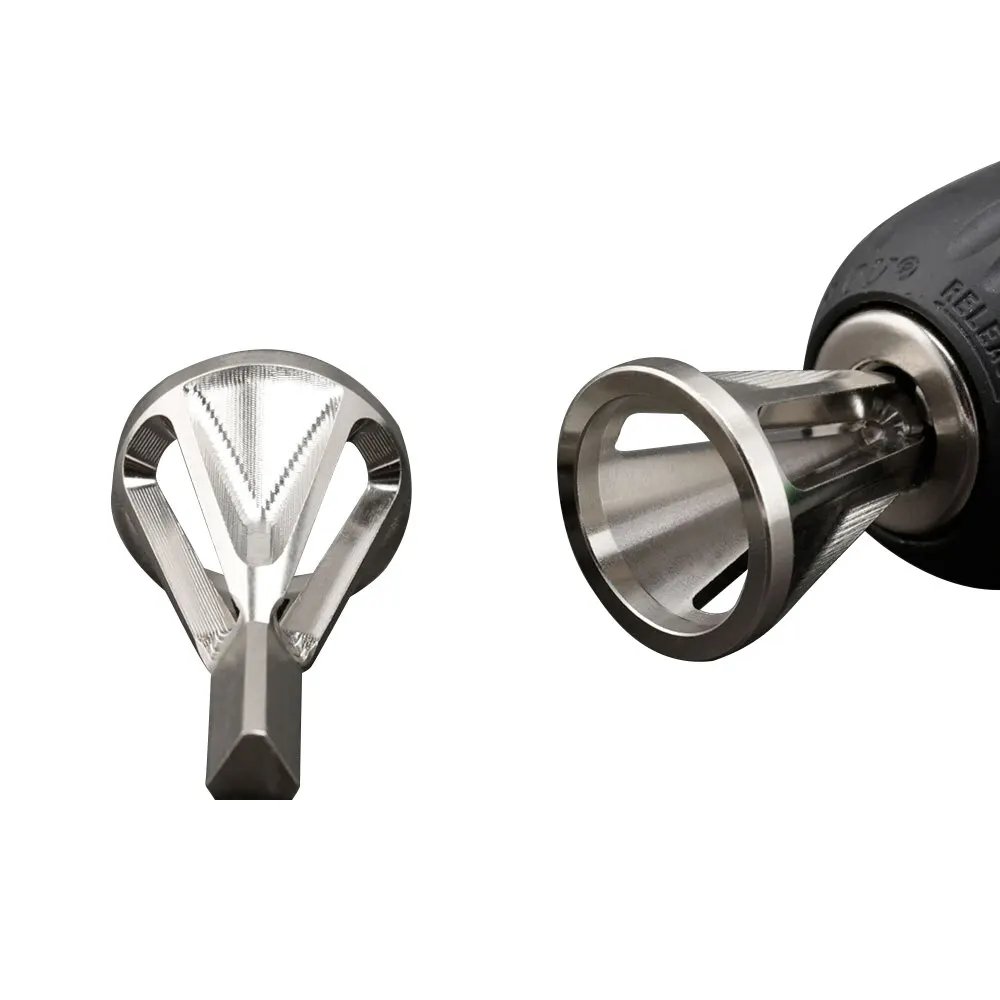 Herramientas de desbarbado y biselado de acero de alta velocidad, vástagos triangulares de perforación de acero inoxidable, taladro eléctrico con bordes roscados Hexagonal - imagen 2