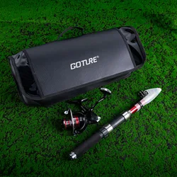 Goture-Kit combinado de carrete de caña de pescar, caña de pescar telescópica de carbono de 1,8-2,7 m, mango ABS, carrete giratorio serie 3000, bolsa impermeable