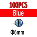 100pcs Blue 6mm
