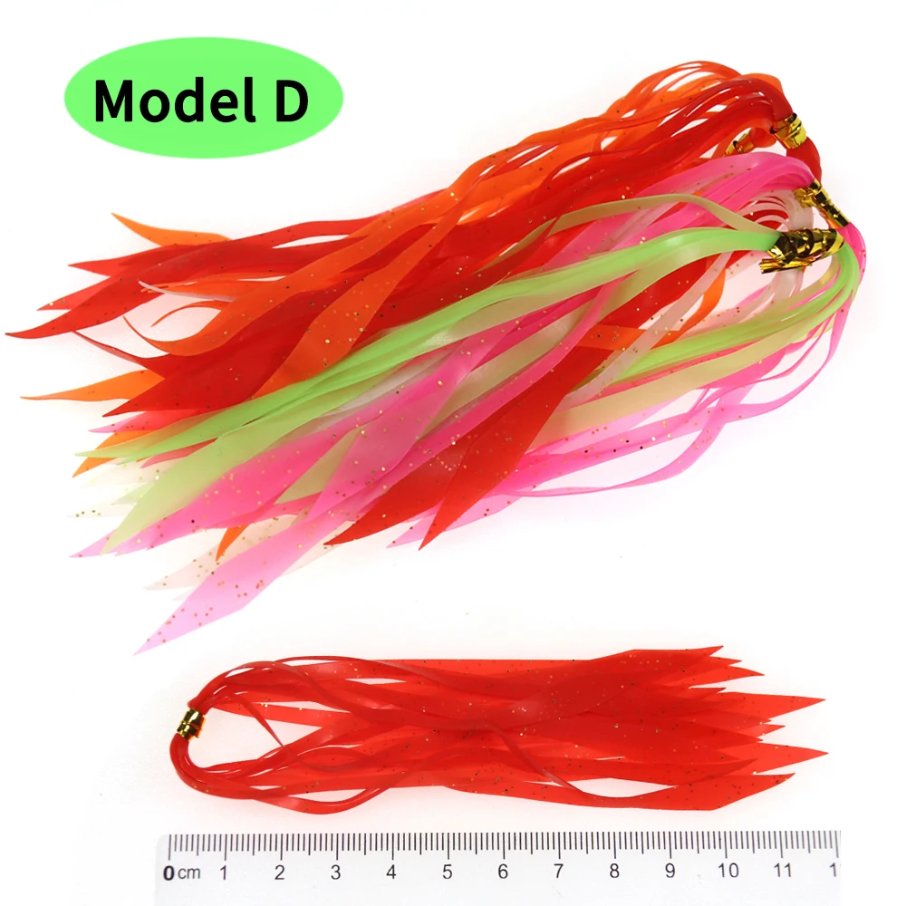 LIONRIVER 20 piezas faldas de silicona para pesca pargo pesca en agua salada Madai Jig Trailers Spinnerbait piezas deslizantes de cobre/plástico - imagen 5