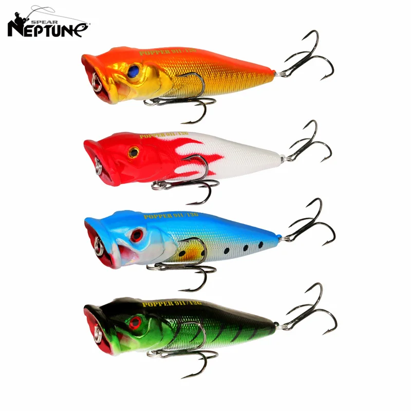 Señuelo de pesca 12,5g 93mm flotante Popper Artificial Wobbler cebo duro con gancho para Lucio perca invierno Swimbait Trolling Crankbait