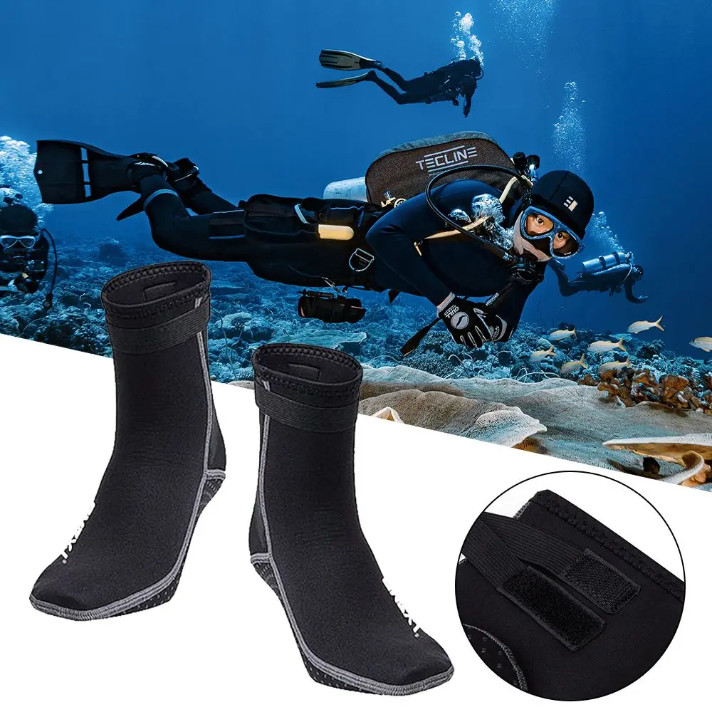 Calcetines antideslizantes de neopreno para buceo, traje de baño de 3mm para mantener el calor, botas de playa y surf - imagen 3