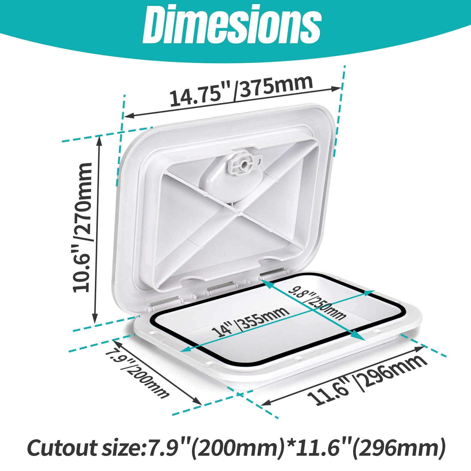 Cubierta escotilla ABS impermeable anti-UV antideslizante barco - imagen 3
