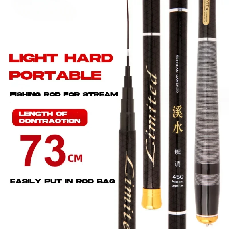 Caña de pescar telescópica portátil, alimentador manual de carpa, aparejos de pesca de agua dulce, caña de viaje, lago, 3,6 M, 4,5 M, 5,4 M, 6,3 M, 7,2 M - imagen 5