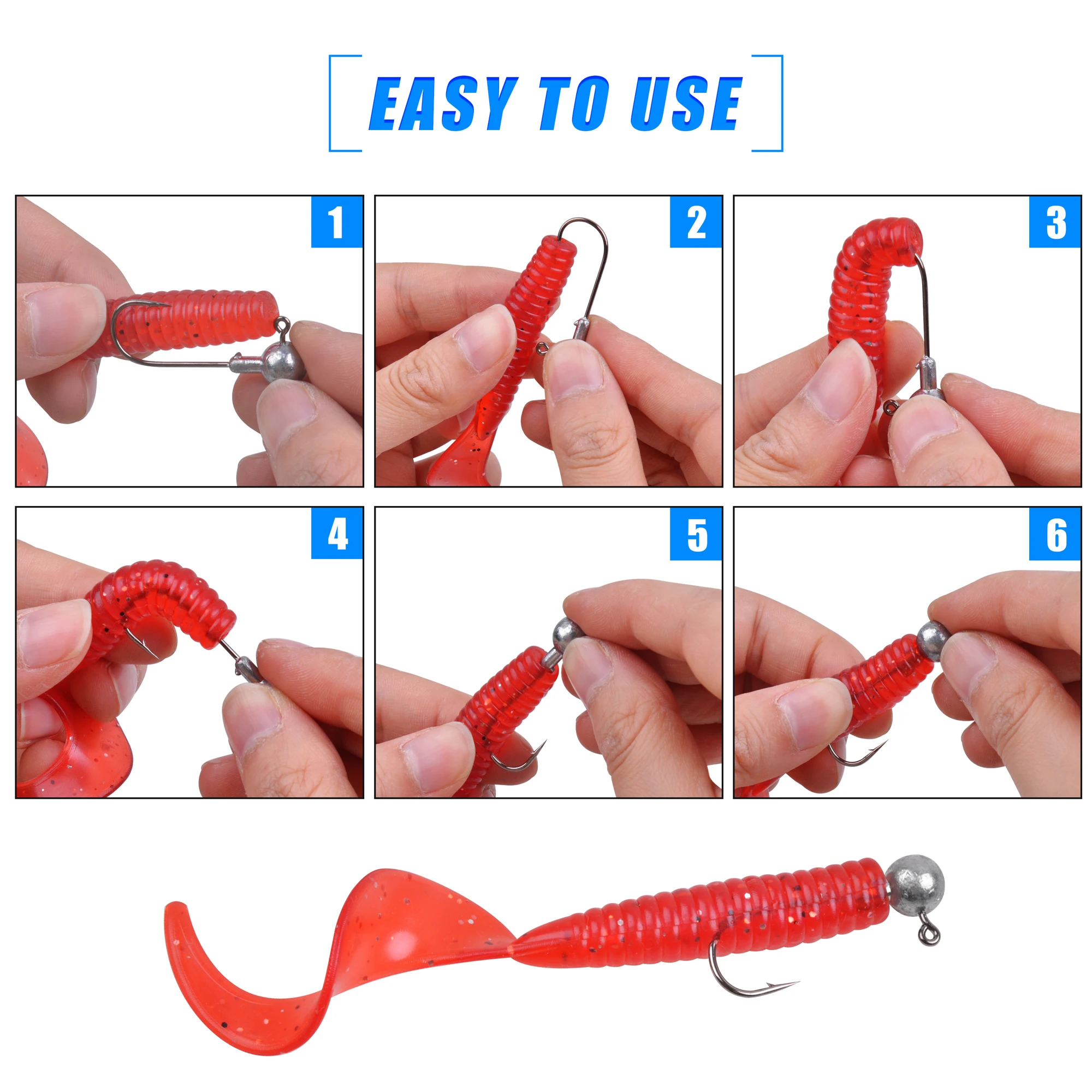 130 uds/69 uds/60 uds/43 Uds anzuelo con cabeza de plantilla de manivela plantillas de bola redonda anzuelo de pesca cabeza plantilla señuelo cebo duro anzuelos de gusano para pesca - imagen 5