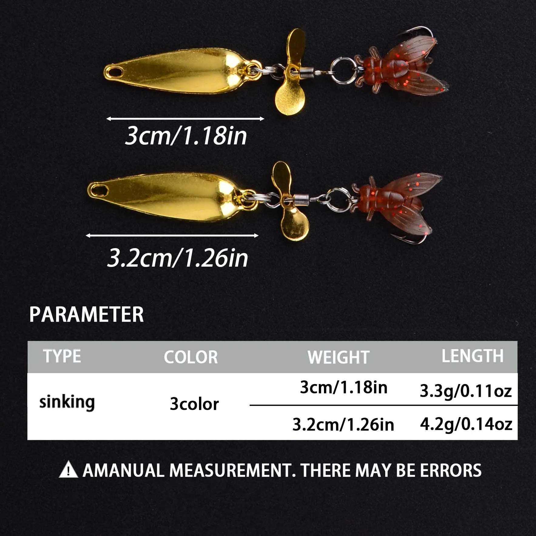 5 piezas de cebo de pesca de metal con cuchara giratoria, cuchara larga con purpurina de 3,2 cm/4,2g, cebo de pesca giratorio de lubina y barracuda - imagen 4