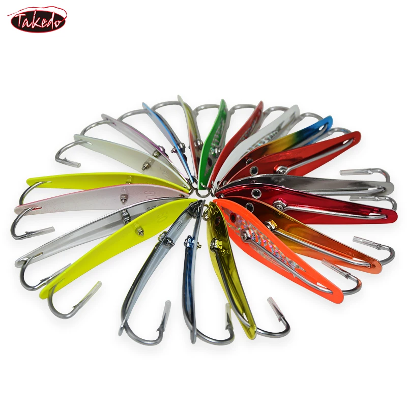 TAKEDO JY56 señuelo de cuchara grande 27-81G cebo de lentejuelas de Metal en forma de Fishi pesca en aguas profundas pesca con curricán barco pesca Jig señuelo trucha lubina - imagen 5
