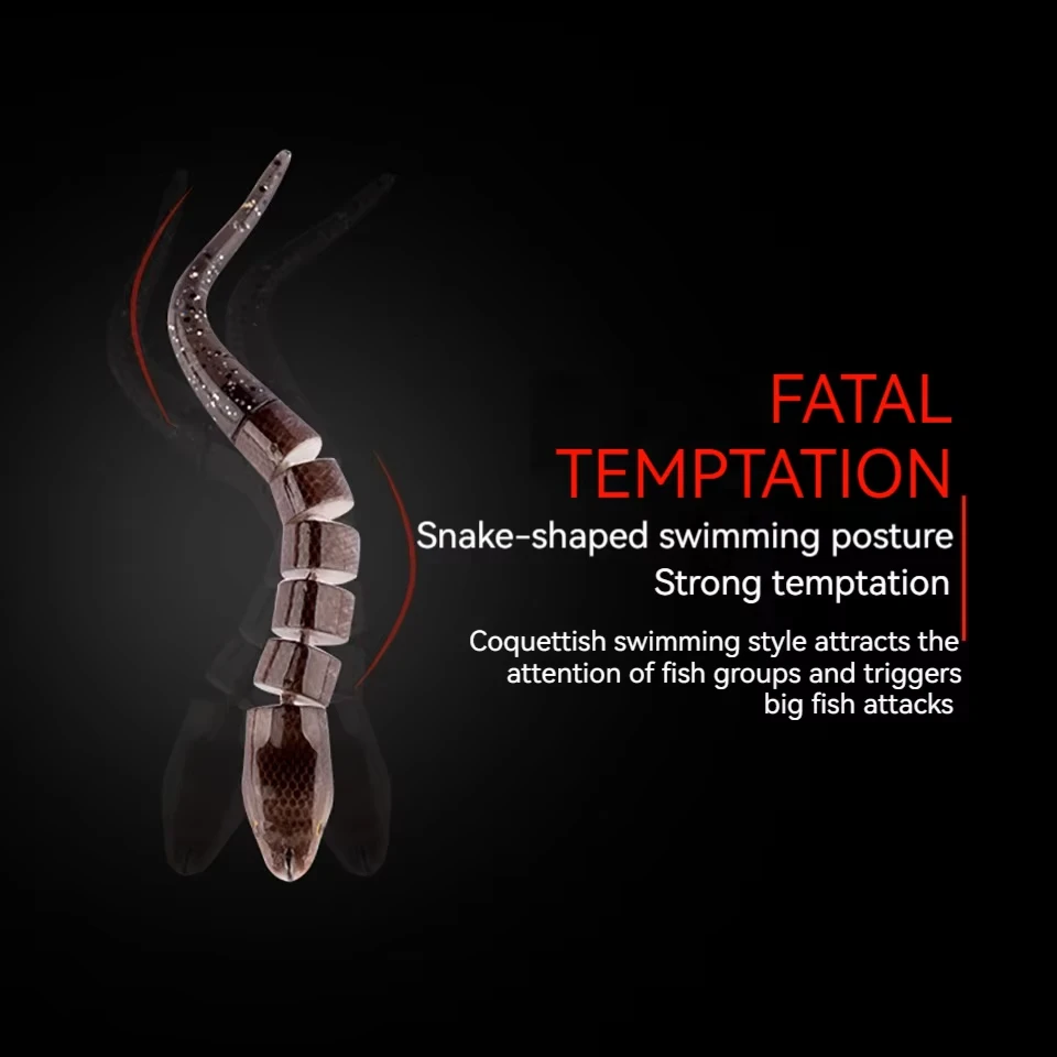 WALK FISH-señuelo de pesca articulado, 12cm, 12g, cuerpo duro, cebo de cola suave de silicona, lubina, agua salada, cebo Artificial, equipo de pesca de mar - imagen 5