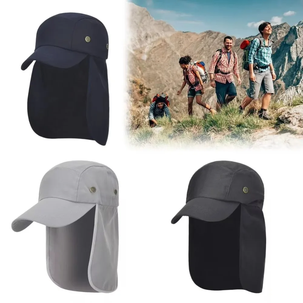 Nueva gorra de béisbol sólida para parejas, Gorras Retro informales de Hip Hop con chal de protección para el cuello, gorra de camionero transpirable Unisex