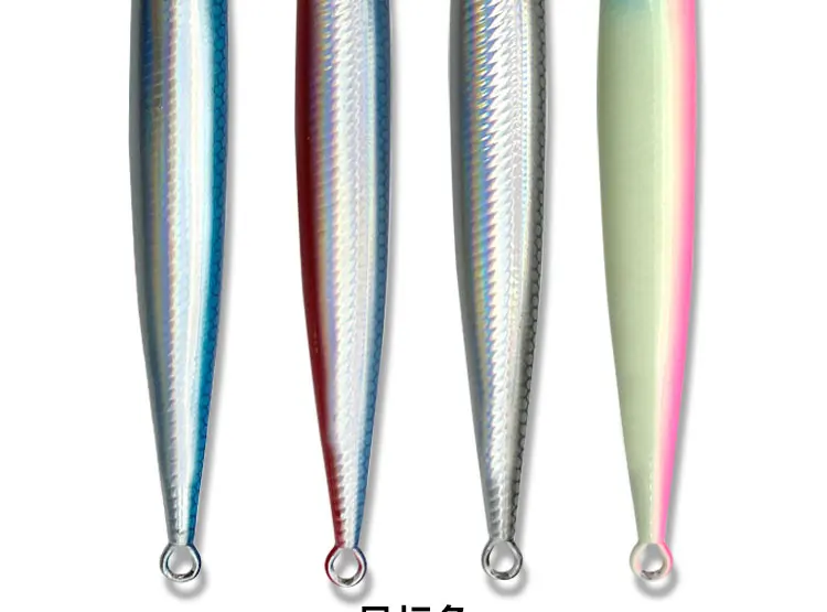 Detalle del acabado luminoso del señuelo AS Fast Jig para pesca en mar