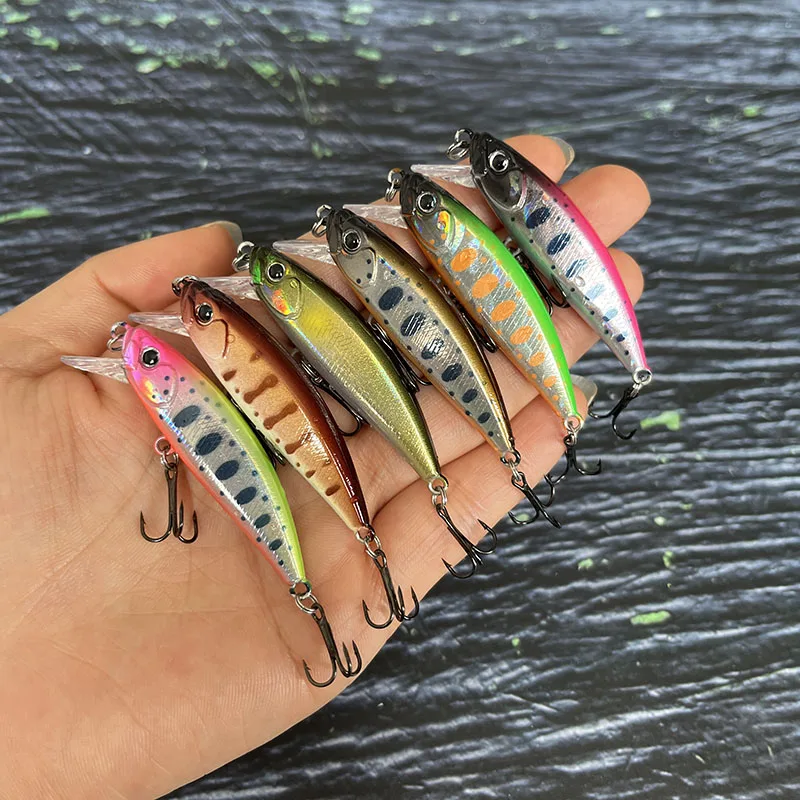 Señuelos de pesca oscilantes de pececillo que se hunden, diseño japonés, 50mm, 6g, cebos duros artificiales para trucha, equipo para lubina, perca y Lucio - imagen 4