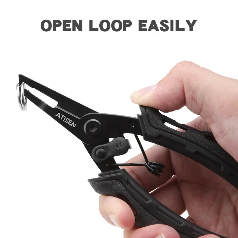 Alicates de pesca multifunción, tijera de línea trenzada, cortador de señuelos, removedor de anzuelos, herramienta de aparejos de pesca, pinzas de uso de pescado - imagen 3